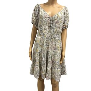 Lucy Paris White Floral Midi Dress